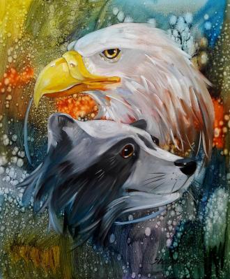White Eagle and Raccooth. Awaken Your Totem. Shagushina Olga
