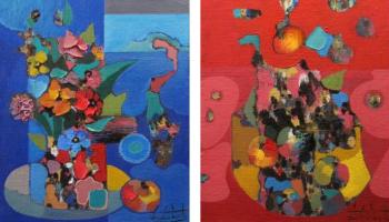 Blue and red (diptych)