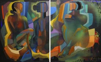 Breakfast on the grass (diptych)