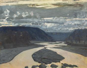 Sunset on the river. Mekhed Vladimir
