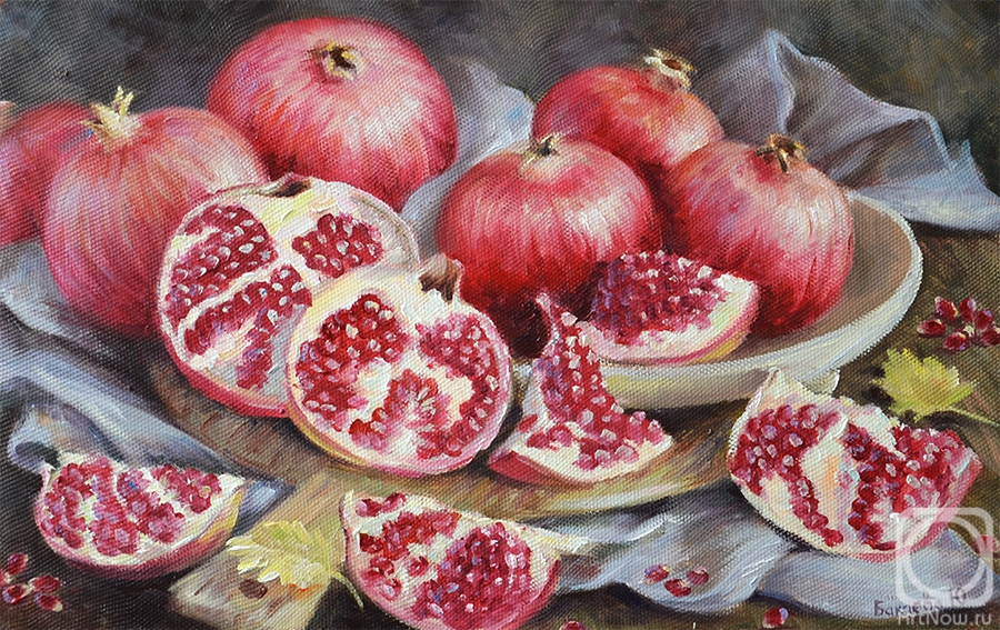 Bakaeva Yulia. Pomegranate still life