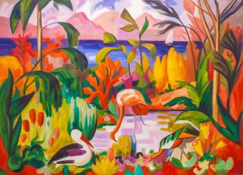 A copy of Jean Metzinger's painting, Colored landscape with water birds