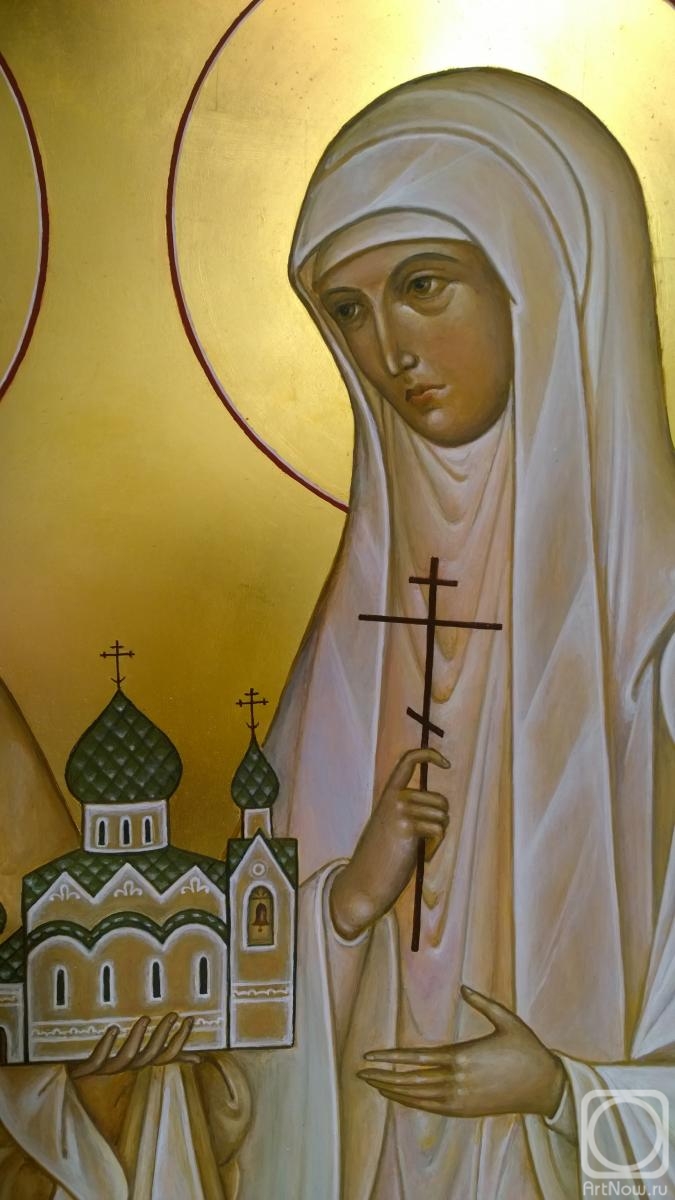 Ivanova Nadezhda. Icon of St. Elizabeth and Barbara (fragment)