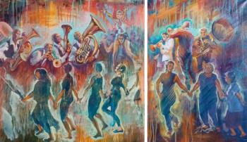 Trumpeters of Shid (diptych)