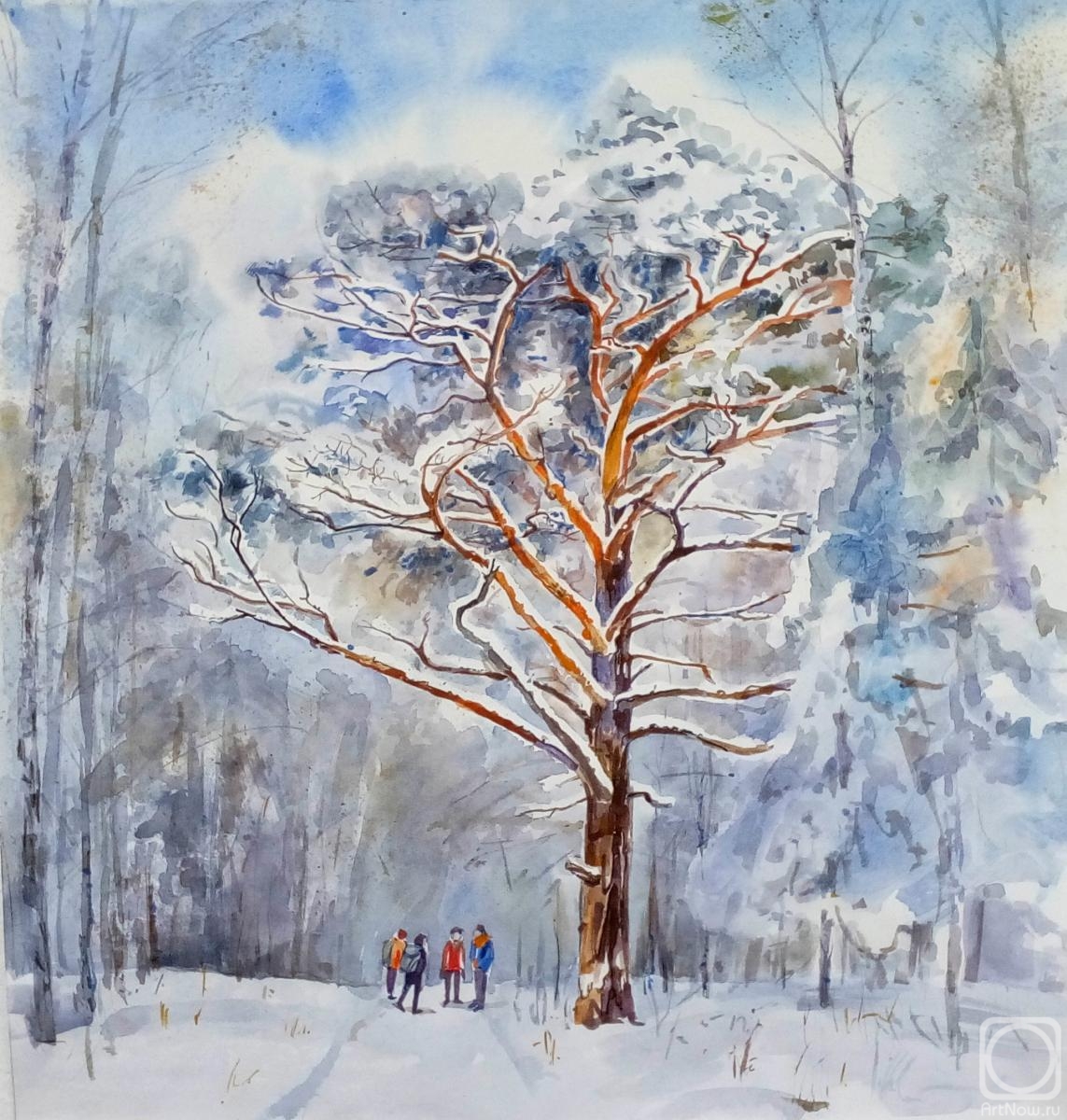 Yudina Ekaterina. Pine tree in the snow
