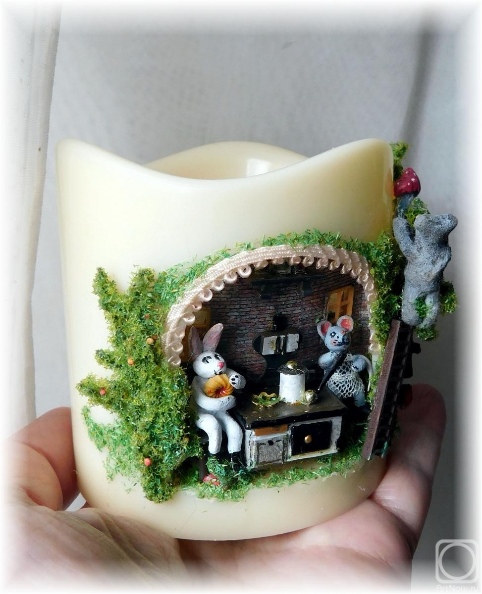 Shurshakov Igor. Miniature in a candle "Saturday evening"