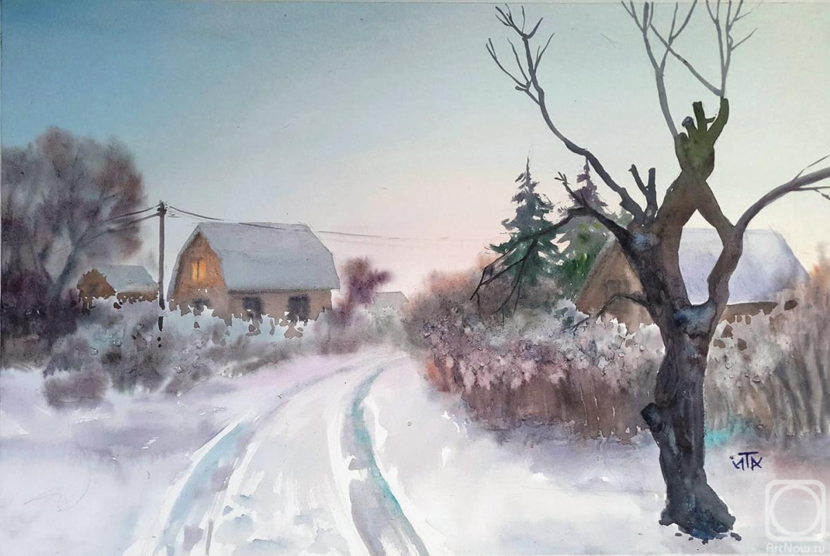 Tarasova Irena. Frosty morning in the country