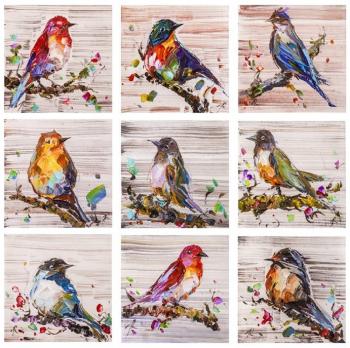 Birds for good luck. Polyptych. Rodries Jose