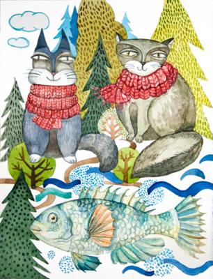 Two cats ( ). Zhurahovskaya Galina