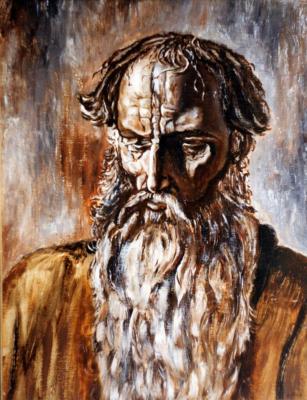 Old man (free copy of P. Korin's painting). Abaimov Vladimir