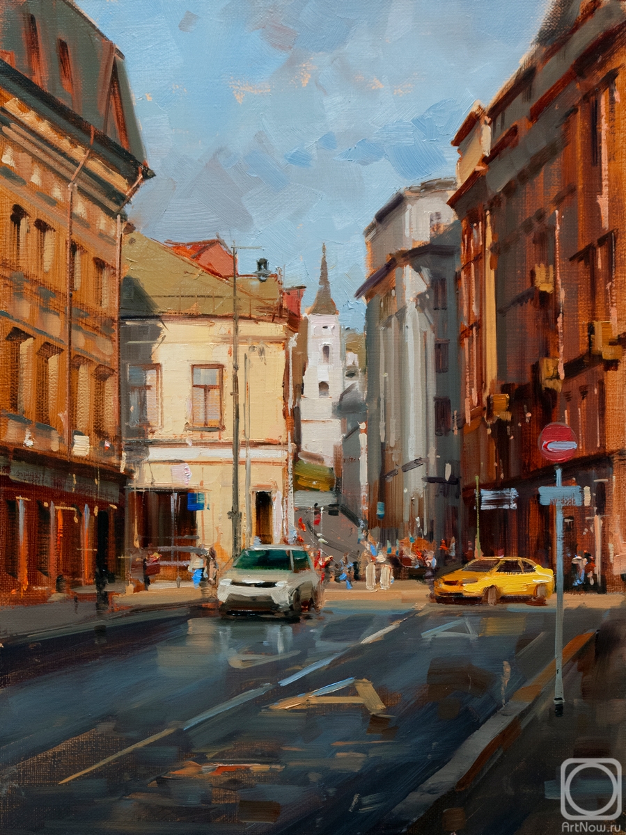 Shalaev Alexey. Moscow autumn. The city is saturated with golden ocher. Solyansky passage