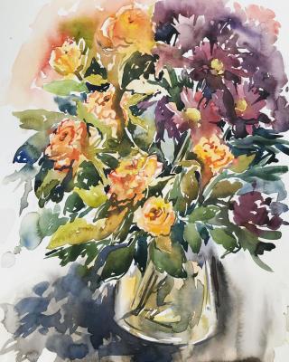 Etude with a bush rose