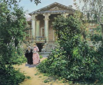 Copy of the painting by V. Polenov "Grandmother's Garden"