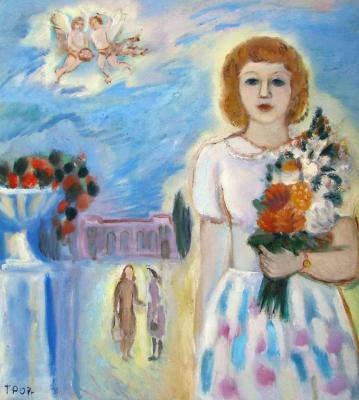 Woman with flowers. Ryzhova Tatyana