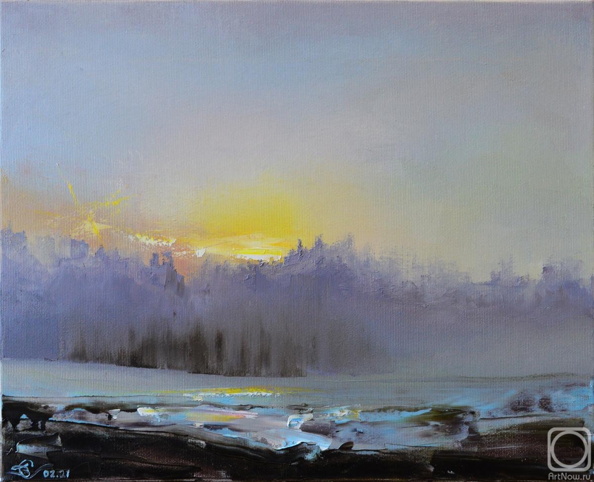 Stolyarov Vadim. Misty winter sunset