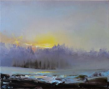 Misty winter sunset. Stolyarov Vadim