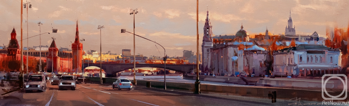 Shalaev Alexey. Moscow lyrics. An orange cat is walking across the bridge. Kremlin embankment