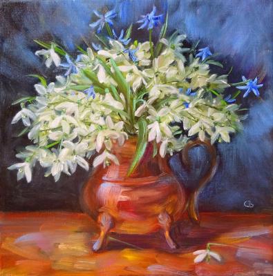 About spring (Flowers In A Copper Vase). Razumova Svetlana