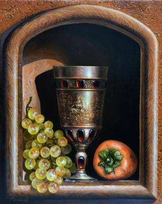Persimmon and grapes