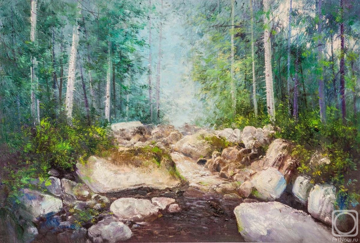 Sharabarin Andrey. Morning in the woods by the stream