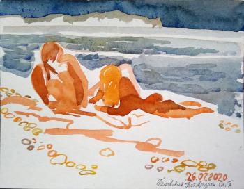 Beach watercolors 2020. N5. Petrovskaya-Petovraji Olga