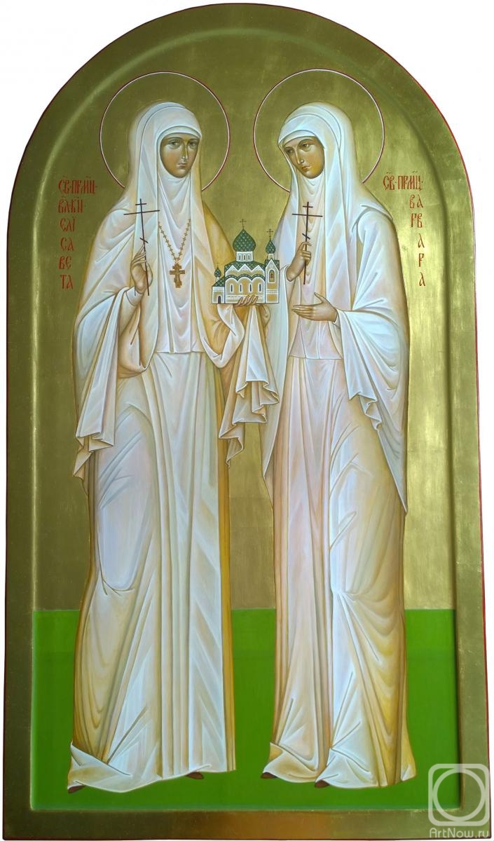 Ivanova Nadezhda. Icon of St. Elizabeth and Barbara