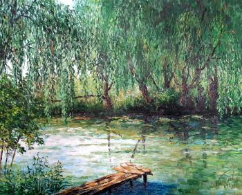 Weeping willows by the lake