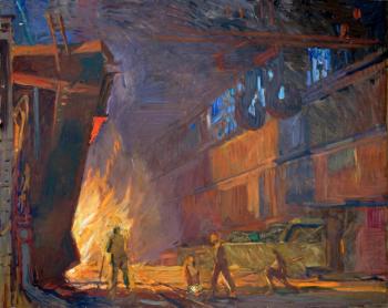 Steelworkers at work (Azovstal) (Industrialization). Bulgakov Grigory