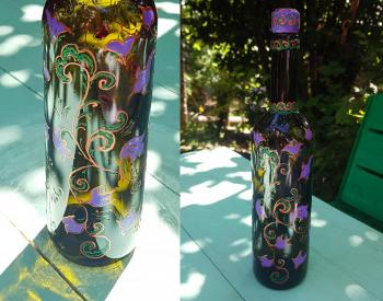 Bottle. Lilac forest. Razumova Lidia