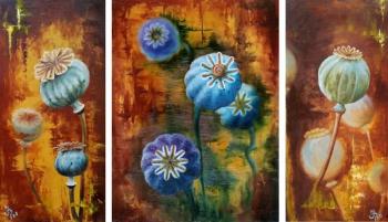 Poppy boxes (triptych). Vasilyeva Irina