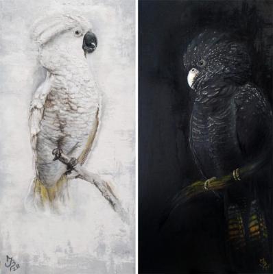 Parrots (diptych) (White Parrot). Vasilyeva Irina