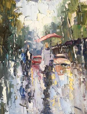 Rain on a summer day (People With Umbr). Gavlina Mariya