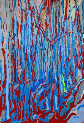 Light-blue and red trees. Chistov Ivan