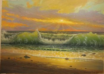 Waves at sunset. Zaborskih Igor