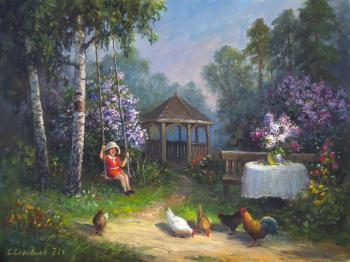In the May Garden (The Girl On A Swing). Solovyev Sergey