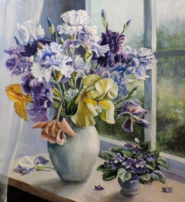 Irises and violets ( ). Vorobyeva Olga