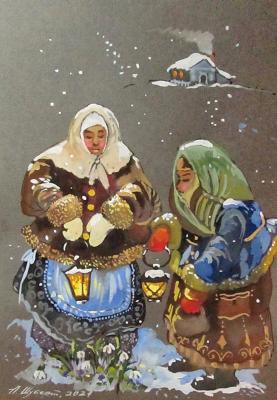 Peasant snowdrops (Peasant Women). Schubert Albina