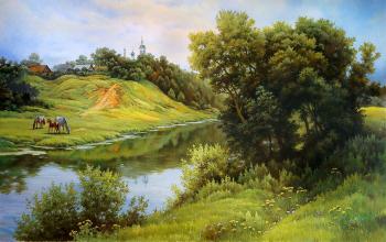 Clears up after the rain (Landscape With Horses). Cherkasov Vladimir