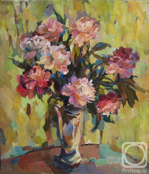 Bocharova Anna. Peonies in a glass vase
