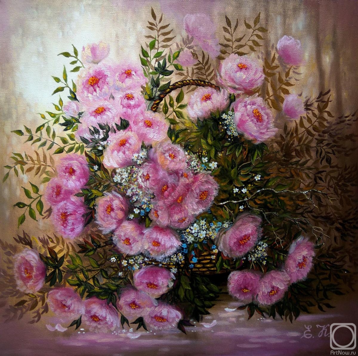 Korableva Elena. Flowers in a basket