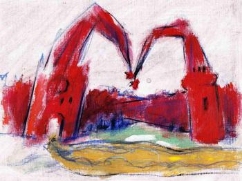 Yellow pen on Red Square (Red Yellow). Shpak Vycheslav