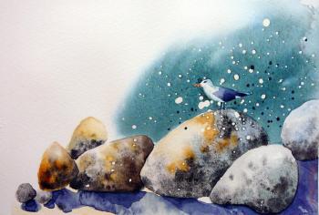 From the series "I think about the sea" (A Series Of Watercolors). Stoylik liudmila