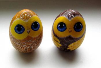 Owlets (Wooden Egg). Kondyurina Natalia
