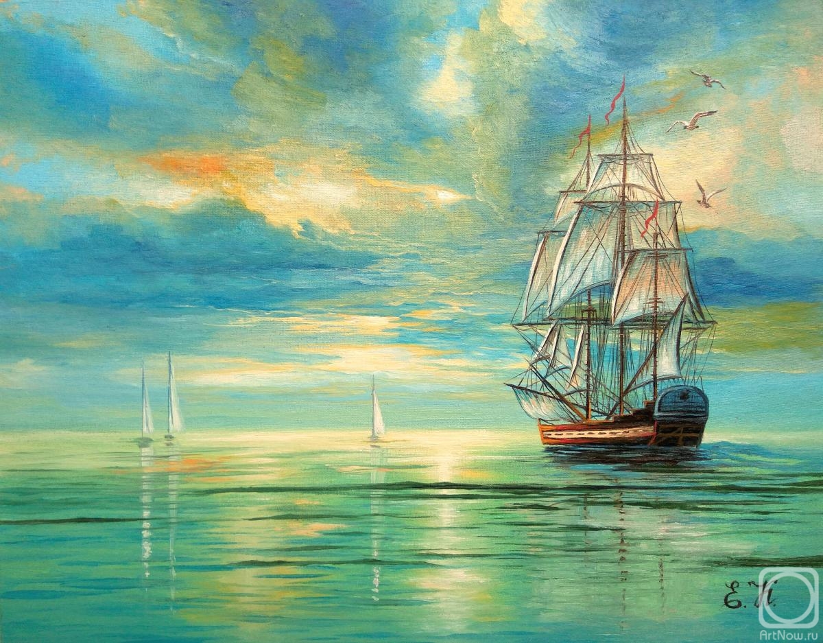 Штиль бриз. Штиль Айвазовский картина. Море корабль живопись. Морской пейзаж с кораблем.