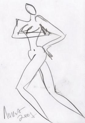 Walking nude (Female Silhouette). Volchek Lika