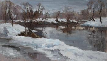 Gloomy March. The river. Serebrennikova Larisa