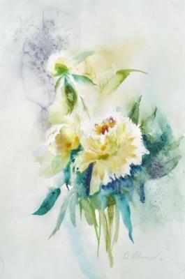 Tenderness of peonies (Beautiful Flowers In Watercolor). Ivanova Olesya