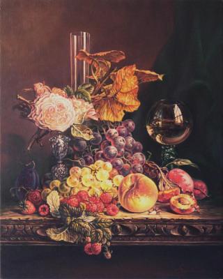 Still life with fruit and glases. Bezridnyy Aleksey