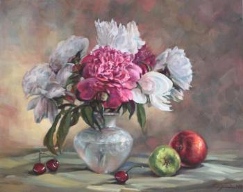 Peonies and fruits. Bezridnyy Aleksey