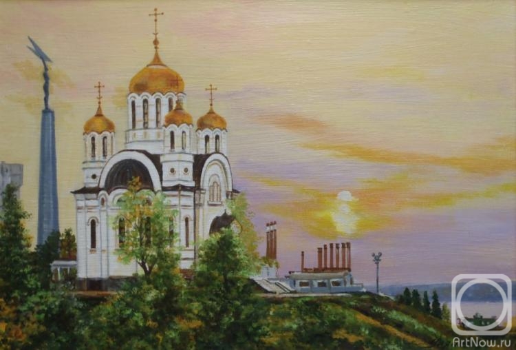 Usianov Vladimir. The temple on the bank of the beloved Volga